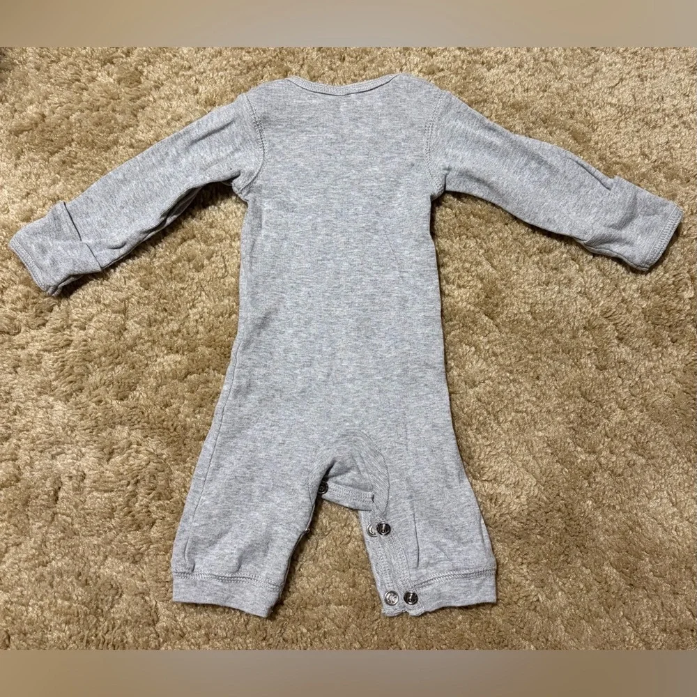 Gray Newborn Dog Themed Long Sleeve/Pants Romper